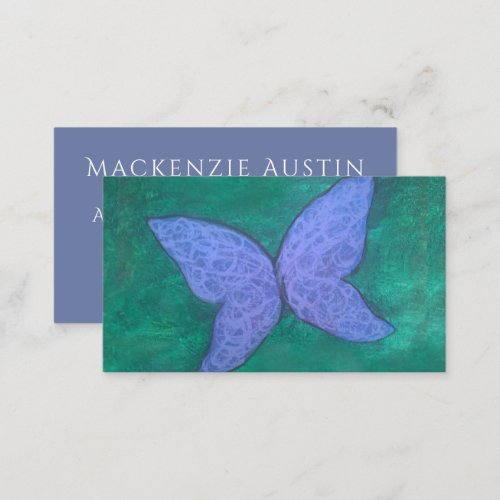 Abstract Butterfly  Modern Blue Purple Wings Business Card