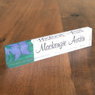 Abstract Butterfly Modern Blue Purple Wings Name Plate
