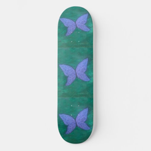 Abstract Butterfly  Modern Blue Purple Wings Skateboard