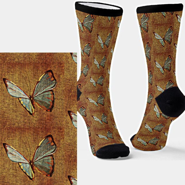 Abstract Butterfly on Brown Socks (Creator Uploaded)