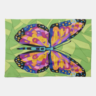 Abstract butterfly painting kitchen towel