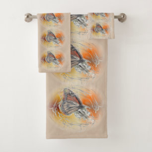 Abstract Butterfly PV02 Bath Towel Set