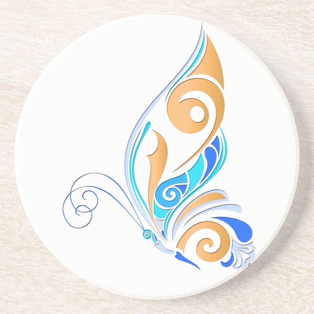 Abstract Butterfly Sandstone Coaster (Front)