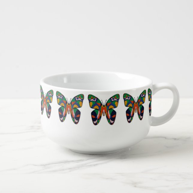 Abstract Butterfly  Soup Mug (Left)