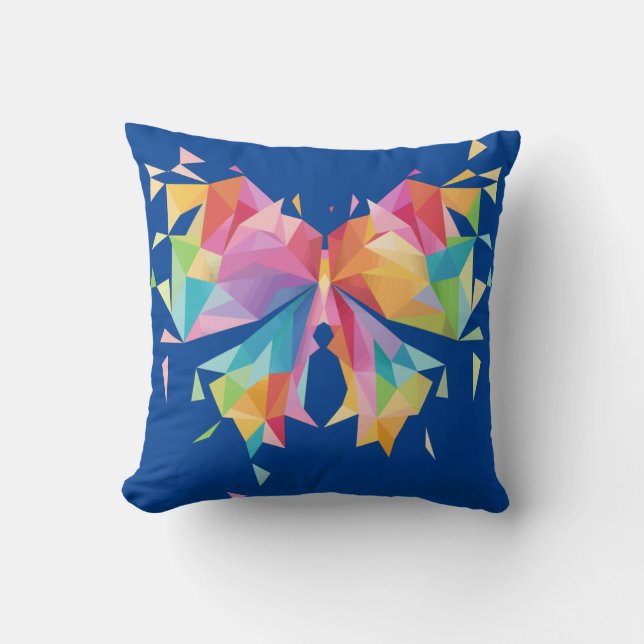 Abstract Butterfly Throw Pillow (Front)