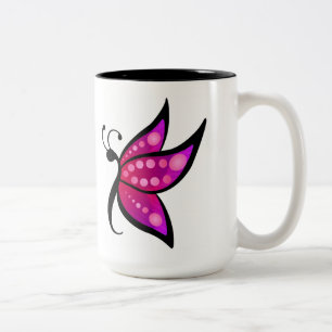 Abstract Butterfly Two-Tone Coffee Mug
