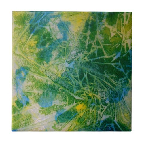 Abstract Butterfly Watercolor Painting Tile