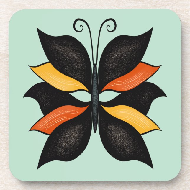 Abstract Butterfly Weird Beautiful Insect Beverage Coaster (Front)