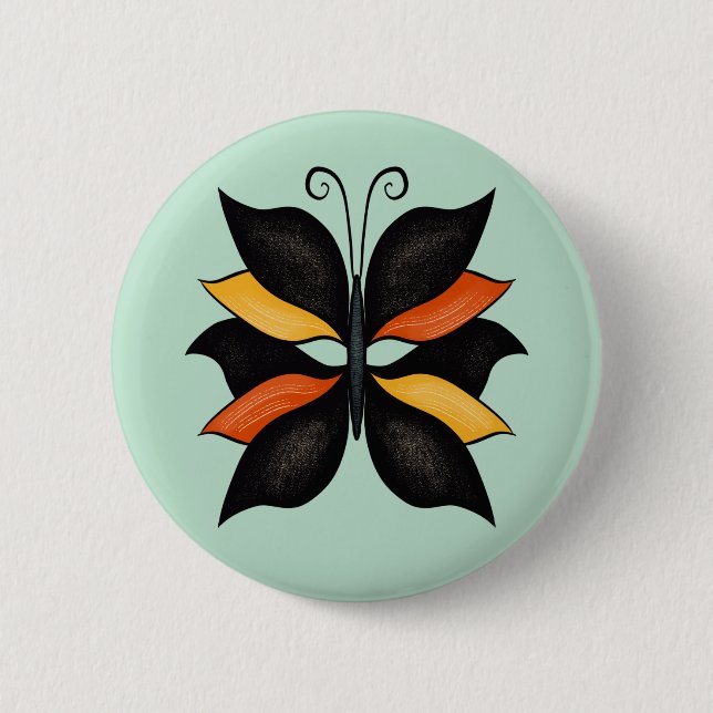 Abstract Butterfly Weird Beautiful Insect Button (Front)