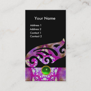 ABSTRACT BUTTERFLY WING ,PINK PURPLE STAR MONOGRAM BUSINESS CARD