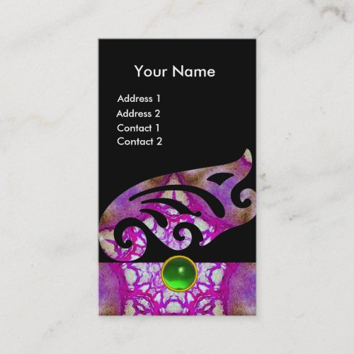 ABSTRACT BUTTERFLY WING PINK PURPLE STAR MONOGRAM BUSINESS CARD