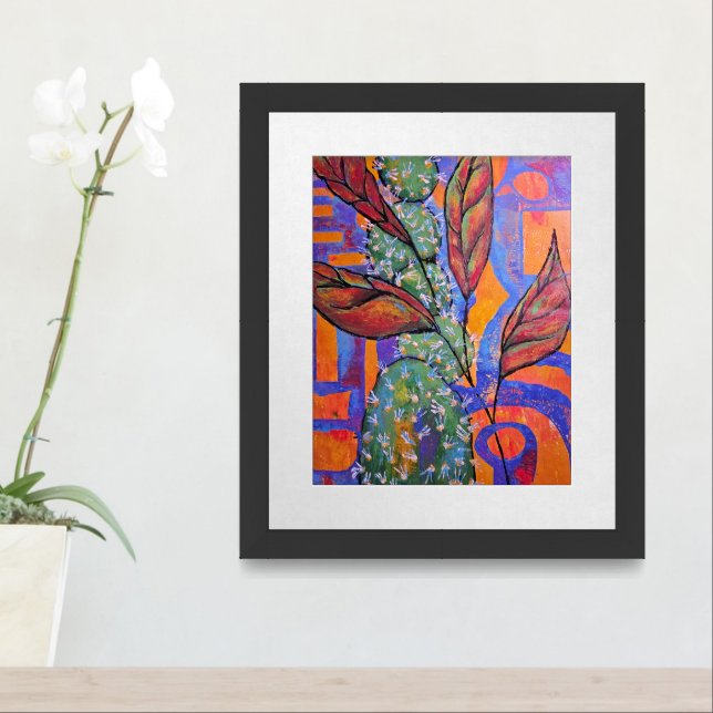 Abstract Cactus Nature, acrylic paint art print | Zazzle