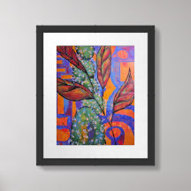 Abstract Cactus Nature, acrylic paint art print
