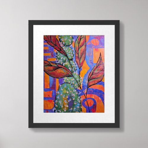 Abstract Cactus Nature acrylic paint art print