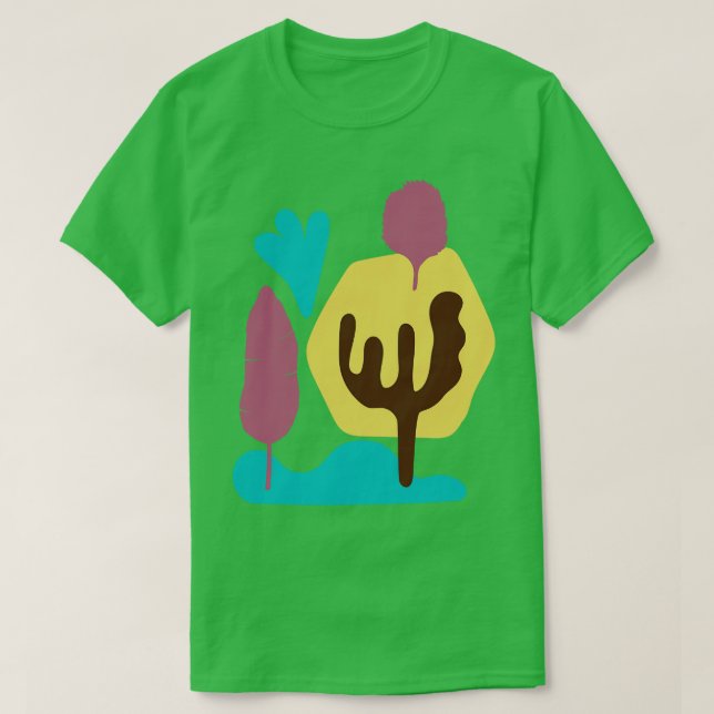 Abstract Cactus Shapes T-Shirt (Design Front)