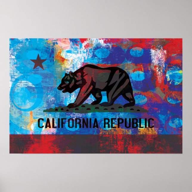 Abstract California Flag Poster (Front)