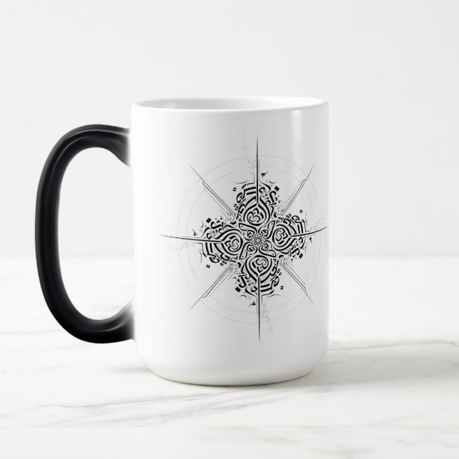 Abstract Calligraphy Compass - Premium Ceramic Mug (Left)