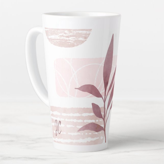 Abstract Calming Watercolor Shapes Latte Mug (Left Angle)