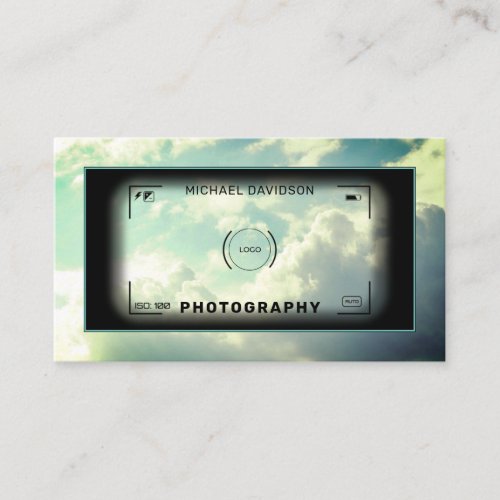 Abstract camera aim sky cover business card