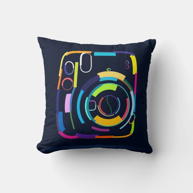 Abstract camera throw pillow (Front)