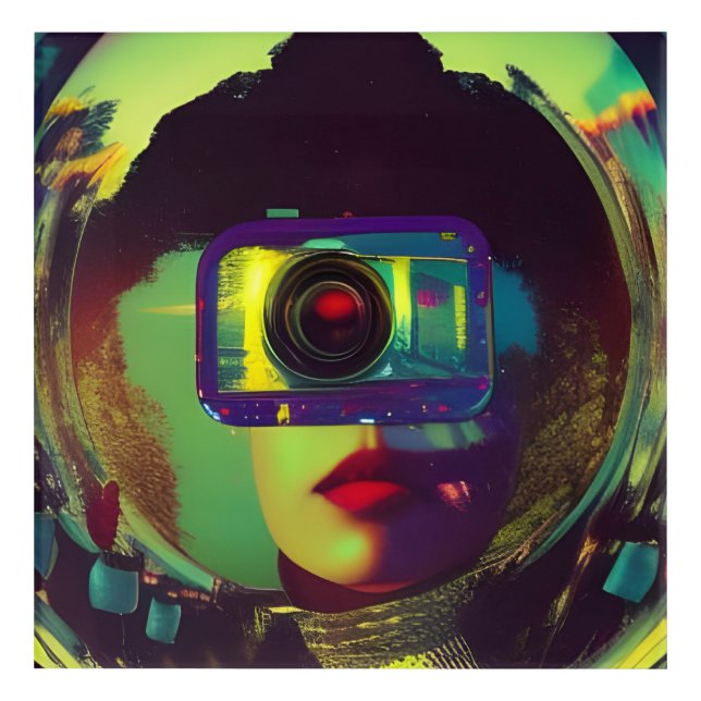 Abstract Camera Woman Sci-fi Acrylic Print (Front)