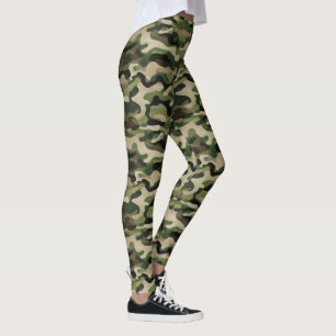 Abstract Camo Green Modern Streetwear Pattern Leggings