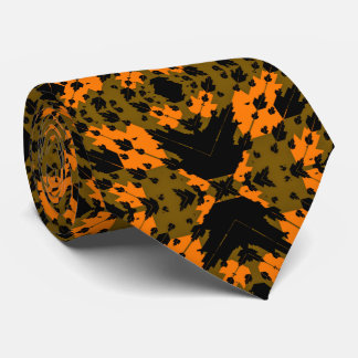 Abstract Camouflage Khaki Fractal Military Pattern Neck Tie