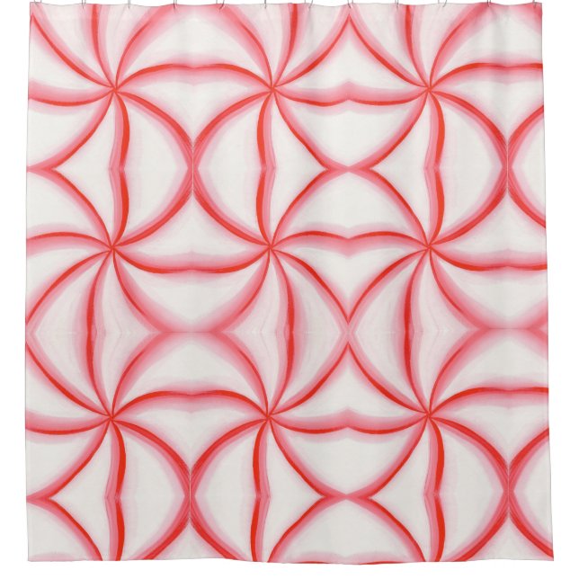 Abstract Candy Mint Swirl Pattern Shower Curtains (Front)