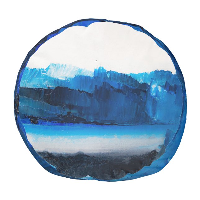 Abstract Canvas: Modern Art Texture. Pouf (Bottom)