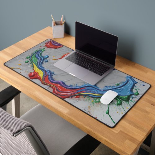 Abstract Carbon and Acrylic paint Desk Mat