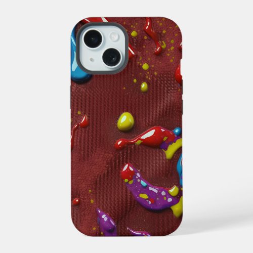 Abstract Carbon and Acrylic Paint image phone cove iPhone 15 Case