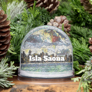 Abstract Caribbean Beach Brick Art Isla Saona Snow Globe