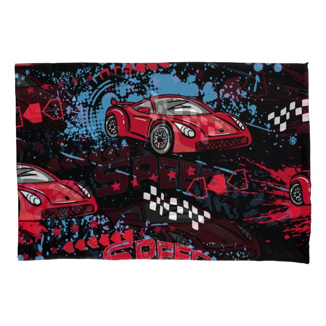 Abstract cars, grunge childish pattern. pillow case (Front)