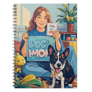 Abstract Cartoon dog mom puppy Notebook