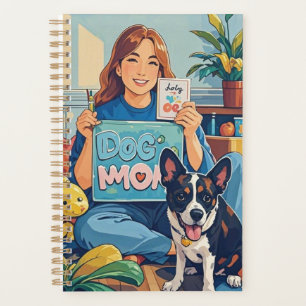 Abstract Cartoon dog mom puppy Planner