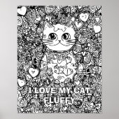 Abstract Cat Adult Coloring Poster (Front)