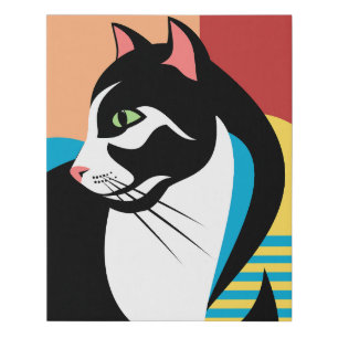 Abstract Cat Art Faux Canvas Print
