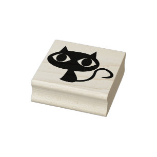 Abstract cat art stamp