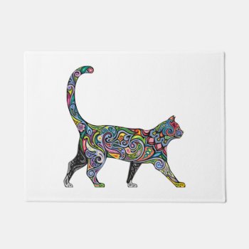 Abstract Cat Doormat by CaptainScratch at Zazzle