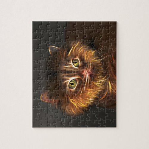 Abstract cat face jigsaw puzzle