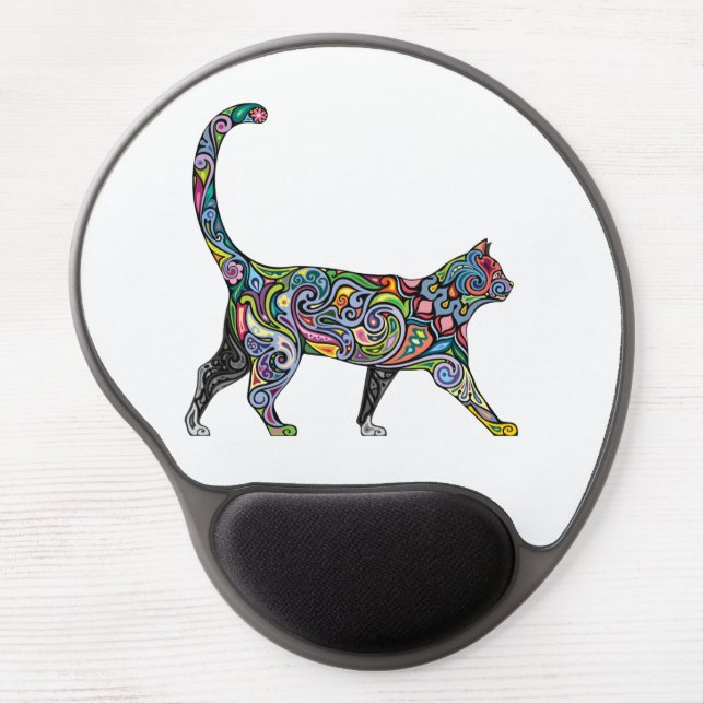 Abstract Cat Gel Mouse Pad (Front)