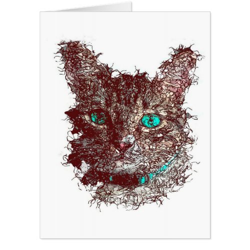 Abstract Cat Gift  Great gift for Childrens Day Card