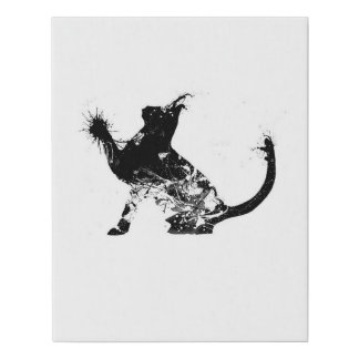 Abstract Cat is touching something Faux Canvas Print