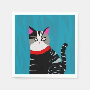 Abstract Cat Napkins