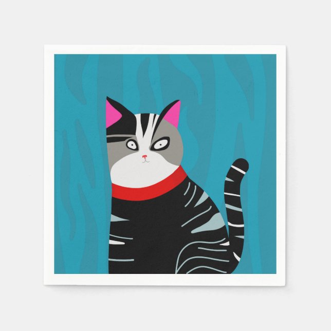 Abstract Cat Napkins (Front)