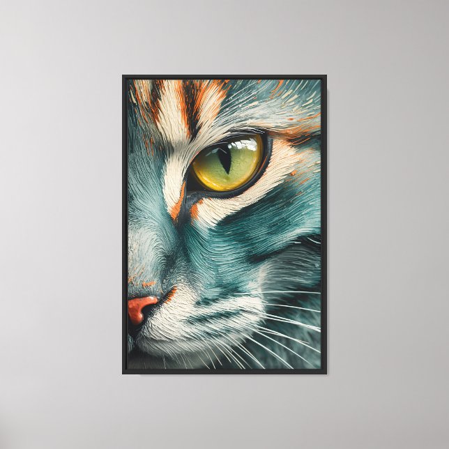 Abstract Cat Oil Painting Appearance canvas paint Print (Front)