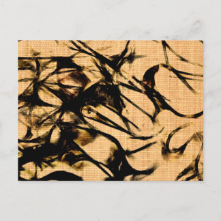Abstract cat postcard