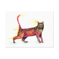 Abstract Cat watercolour Canvas Print