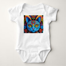 Abstract Cat With Yellow Eyes