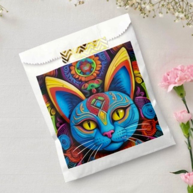 Abstract Cat With Yellow Eyes Favor Bag (Creator Uploaded)
